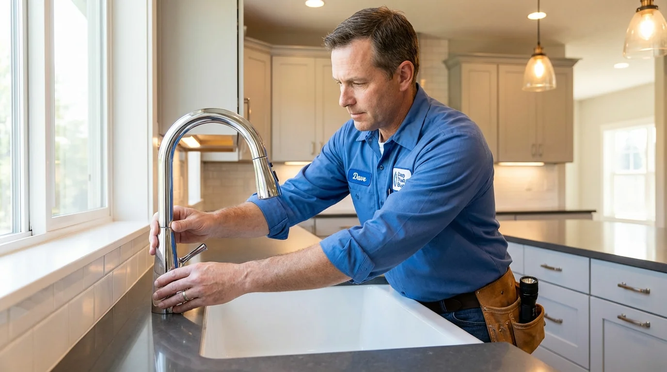 Kitchen faucet installation by Johns Plumbing LLC in Wright